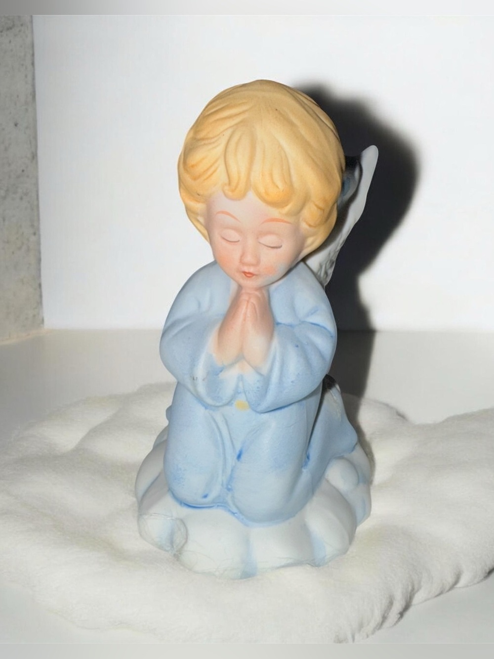 Vintage Ceramic Praying Little Girl Angel Candle Holder Figurine